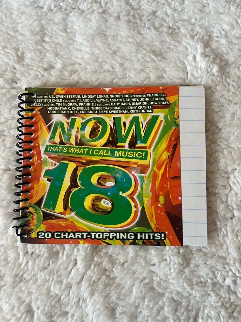 Y2K “NOW That’s What I Call Music! 18” Handmade CD Cover Notebook